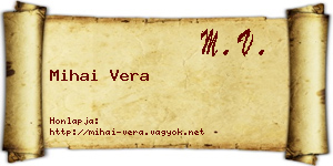 Mihai Vera névjegykártya